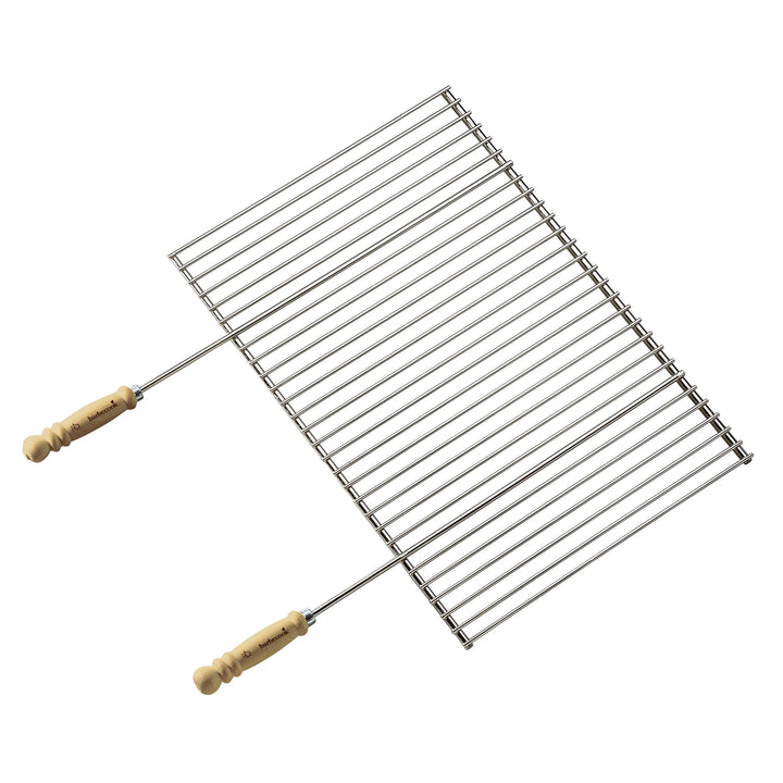 Barbecook grille de barbecue rectangulaire professionnelle en chrome et bois, accessoire barbecue, 7