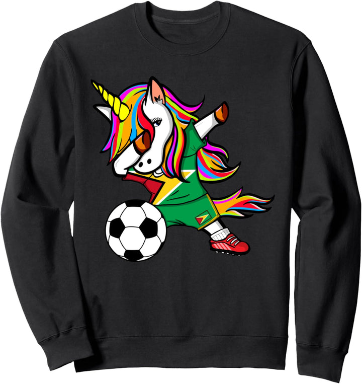 Dabbing Einhorn Unicorn Guyana Fussball - Guyanese Flagge Sweatshirt