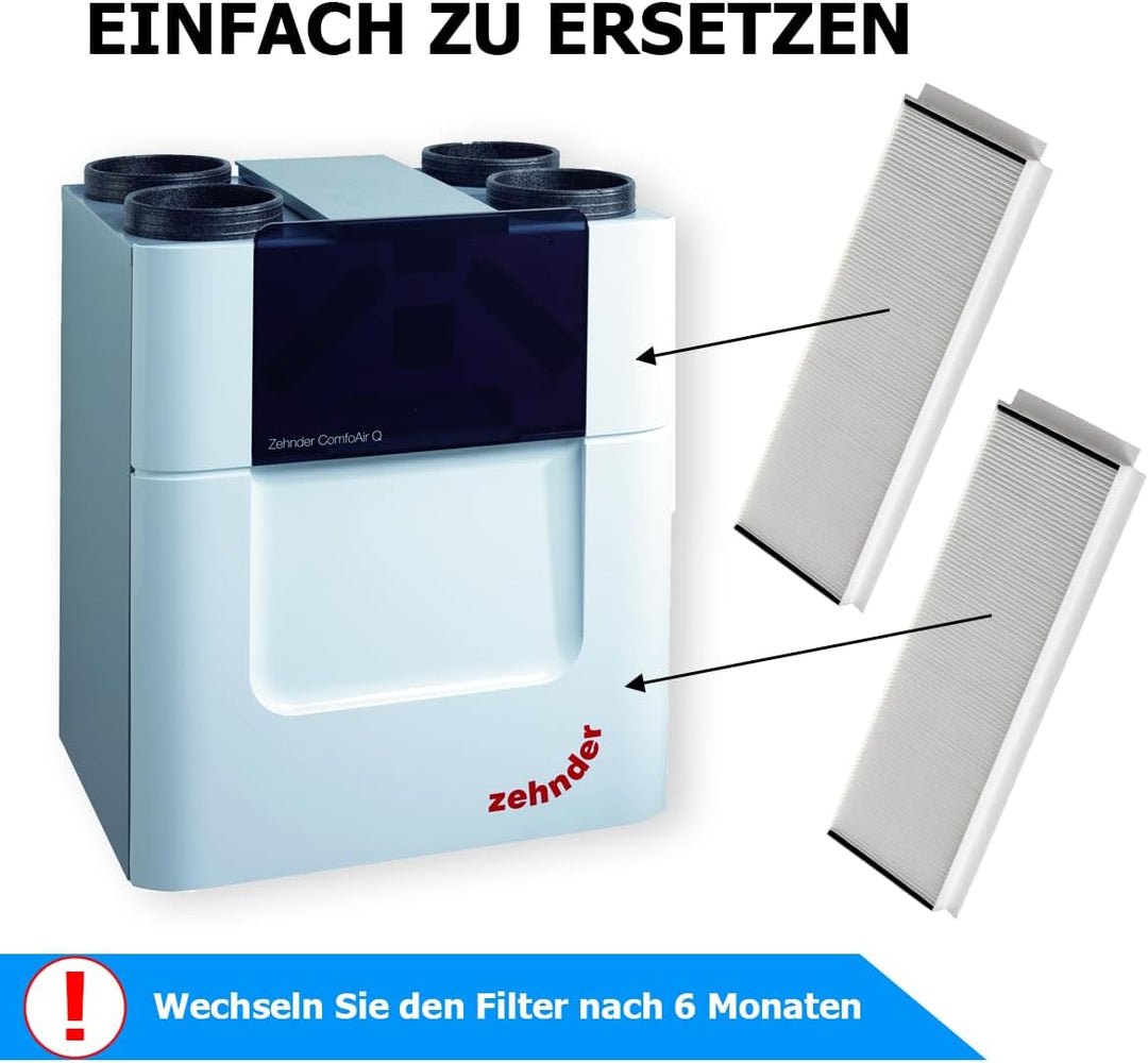 Tops Filter Für Zehnder ComfoAir Q350/450/600 | 2x Zehnder Filter G4 | Zehnder Filter ComfoAir Q350