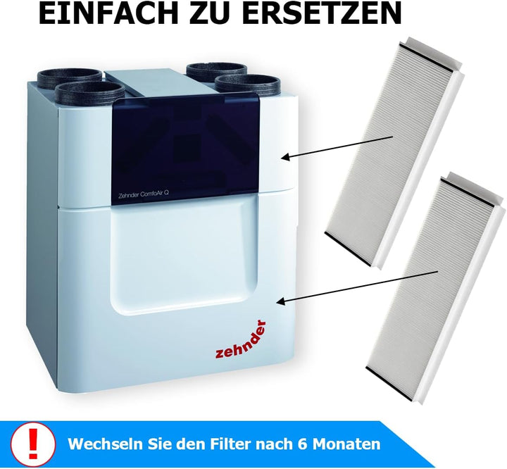 Tops Filter Für Zehnder ComfoAir Q350/450/600 | 2x Zehnder Filter G4 | Zehnder Filter ComfoAir Q350