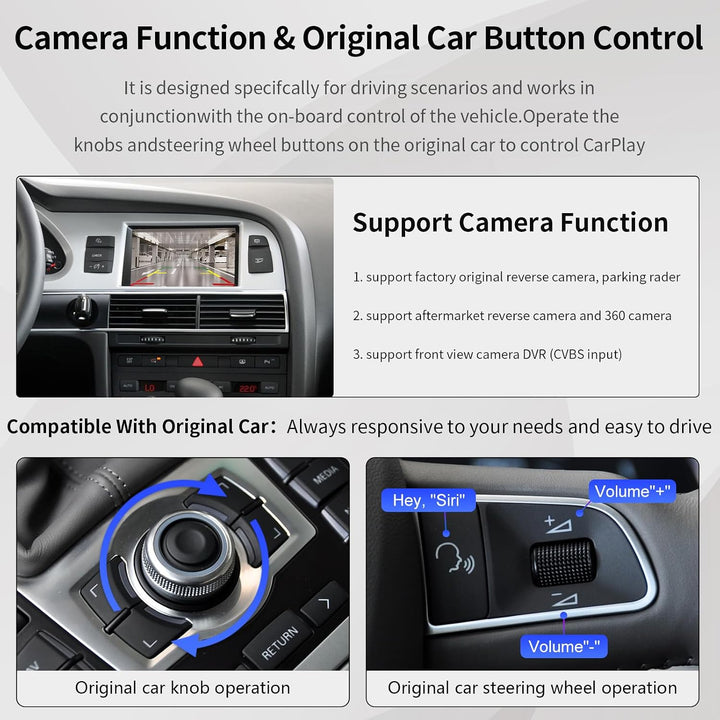 Road Top CarPlay Wireless Modul für Audi A6 S6 Q7 MMI 3G, CarPlay Interface | Für Audi A6/S6 (2010–2