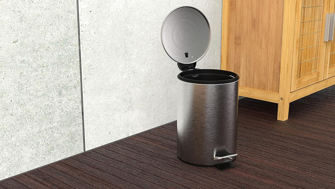 EISL Kosmetikeimer Bad (3 Liter) aus Edelstahl, Deckel mit Absenkautomatik, Badezimmer mit entnehmba