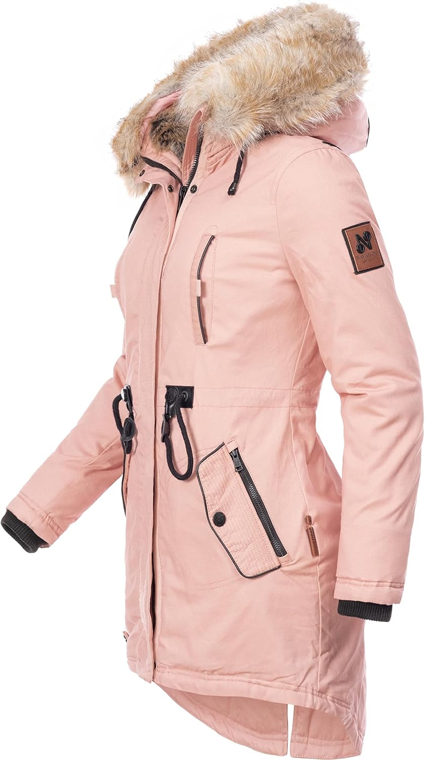 Navahoo Damen Warmer Winterparka mit Kapuze Bombii XS-XXL XXL Rosa, XXL Rosa