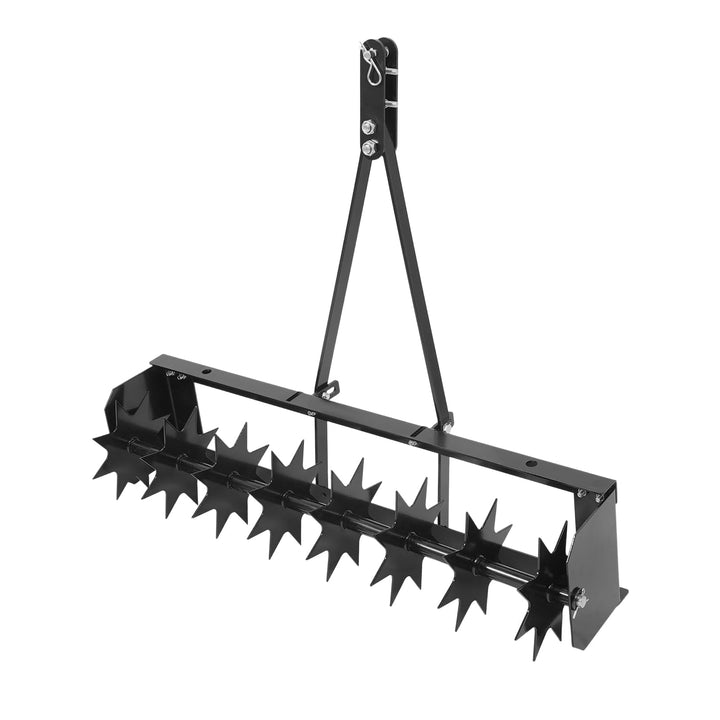 Aerifizierer Rasenbelüfter zum Anhängen, 8 Sterndorne, Eisen | 5cm Eindringtiefe, 45kg Zusatzgewicht