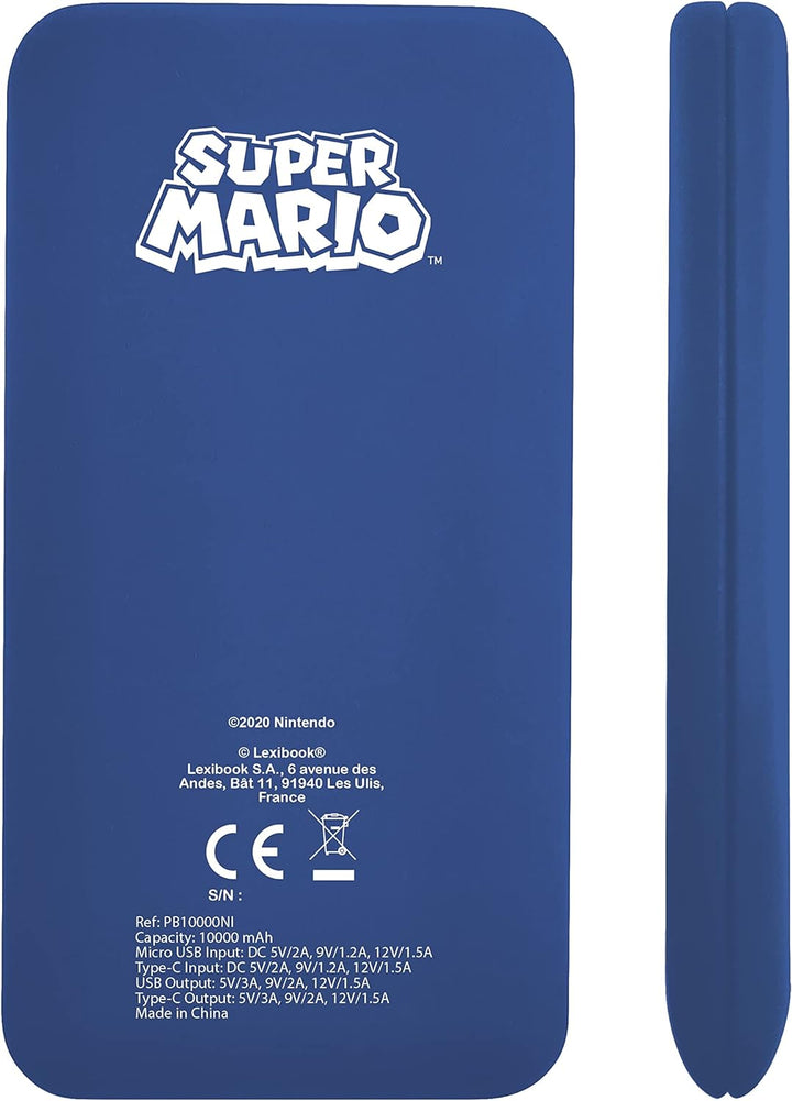 Nintendo Super Mario Luigi Schnelllade-Powerbank Tragbarer externer Akku 10000 mAh, Power delivery,