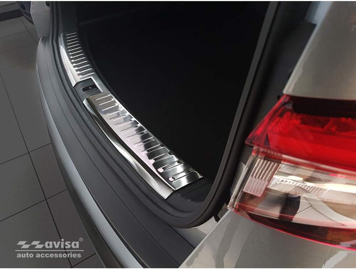 Edelstahl Innere Heckstossstangenschutz kompatibel mit Skoda Kodiaq 2017-2021 & FL 2021- 'Ribs'