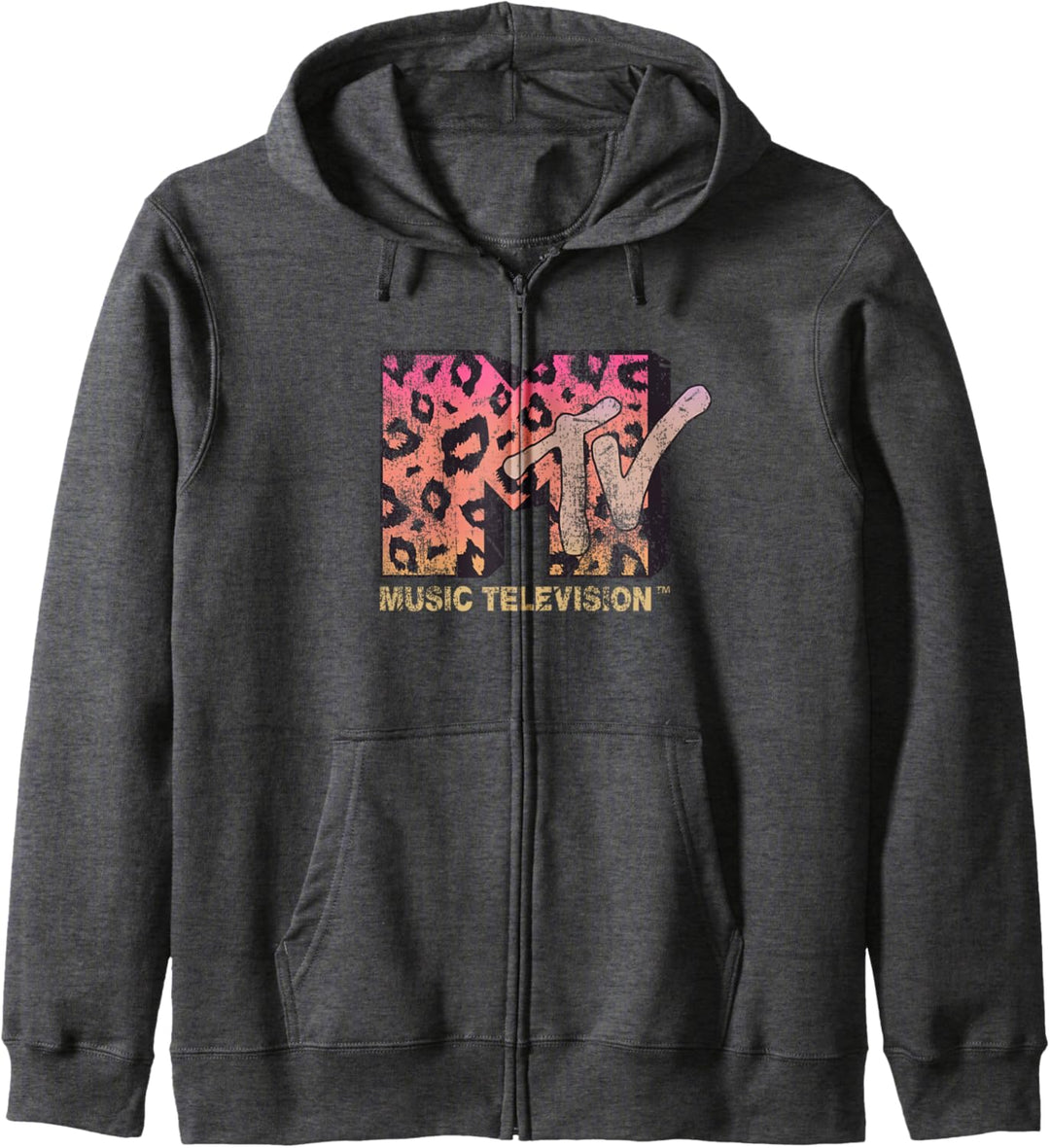 MTV Leopard Print Gradient Logo Kapuzenjacke