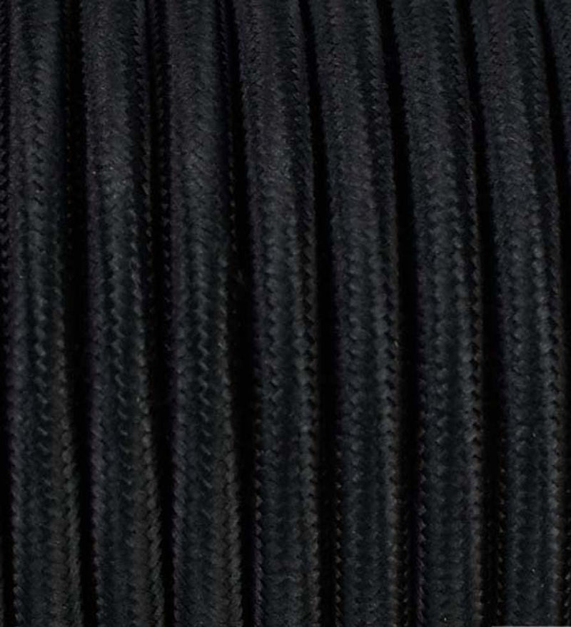 20 Meter 3 - adrig Textilkabel Stoffkabel Pendelleitung Lampenkabel Textile Cable 3x0,75 3G0,75 Schw