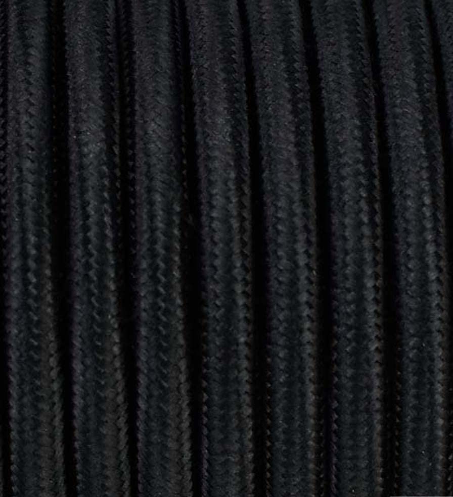 30 Meter 2 - adrig Textilkabel Stoffkabel Pendelleitung Lampenkabel Textile Cable 2x0,75 2G0,75 Schw