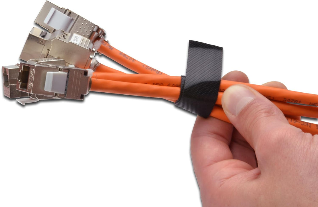 DIGITUS M6 Schrauben & Käfigmuttern – 100 Stück Set – Für 19-Zoll & 10-Zoll Schränke + Klettband für