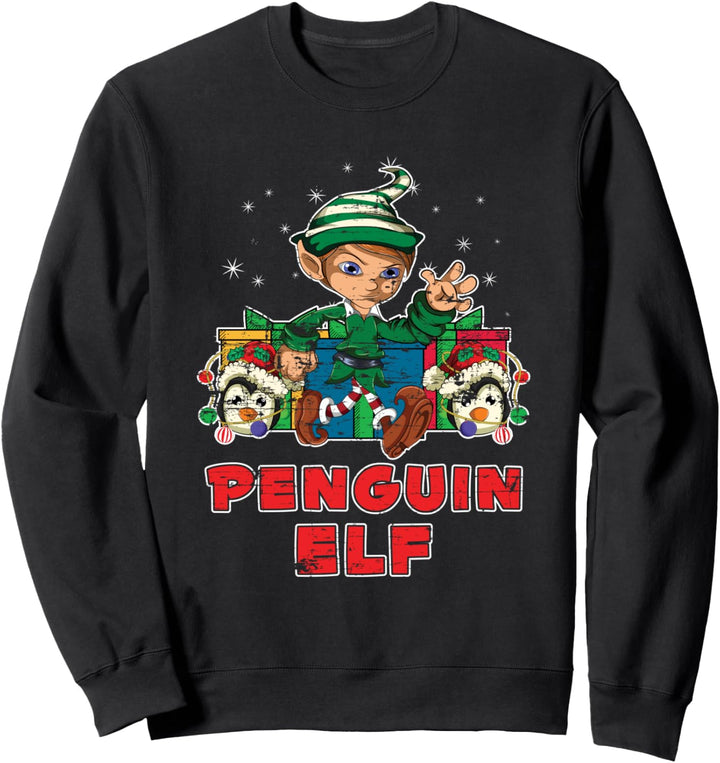 Tier Pajama Partnerlook Weihnachten Pinguin Weihnachtself Sweatshirt