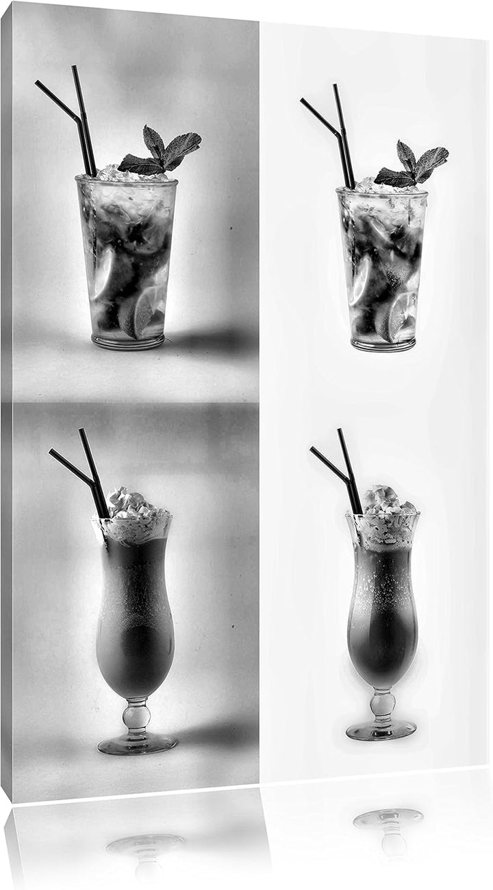 Pixxprint kontrastreiche Cocktails als Leinwandbild/Grösse: 100x70 cm/Wandbild/Kunstdruck/fertig bes