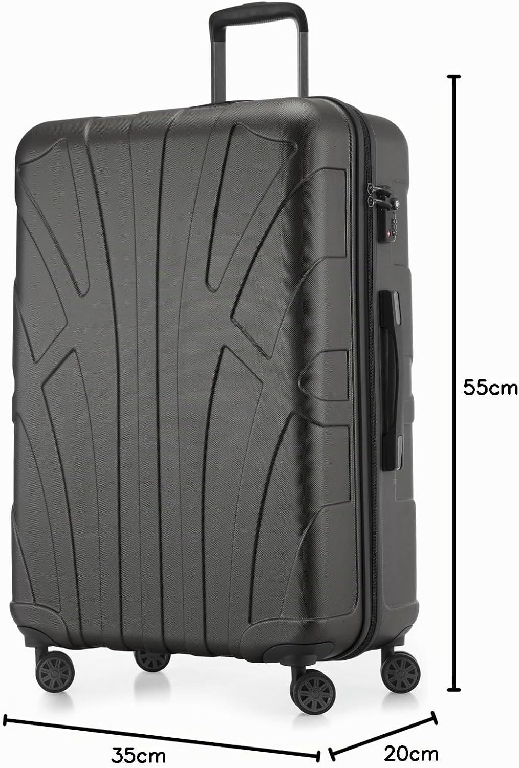 suitline Handgepäck Hartschalen-Koffer Koffer Trolley Rollkoffer Reisekoffer, TSA, 55 cm, ca. 34 Lit