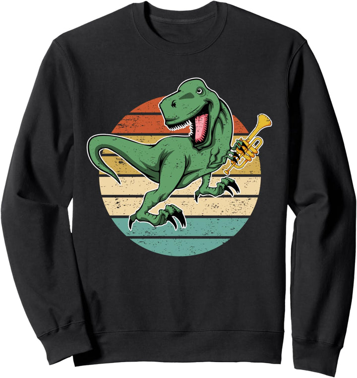 Lustiges Trompeter Design Trompeten-Spieler I Dinosaurier Sweatshirt