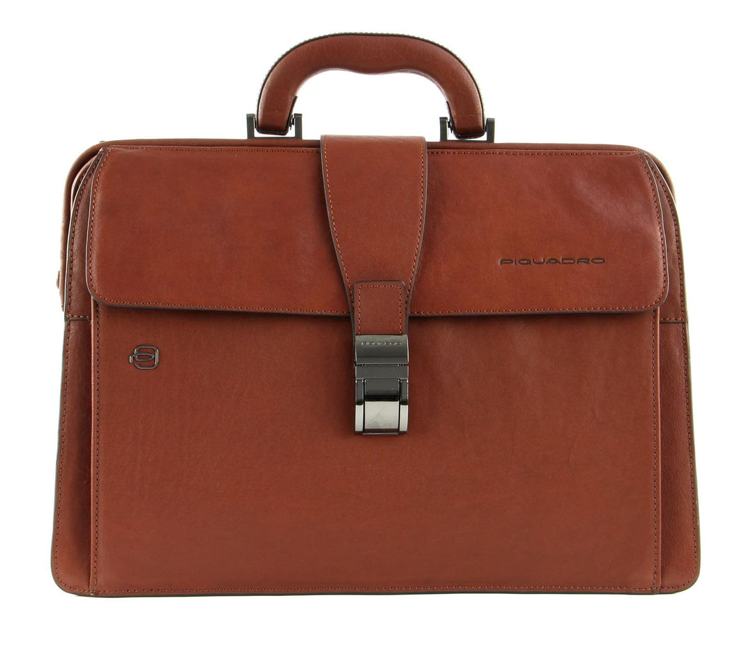 Piquadro Black Square Aktentasche Leder 37 cm Cuoio Tabacco, Cuoio Tabacco
