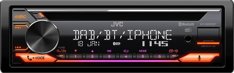 JVC KD-DB922BT Autoradio DAB+ Tuner, Anschluss für Lenkradfernbedienung, Bluetooth-Freisprecheinr