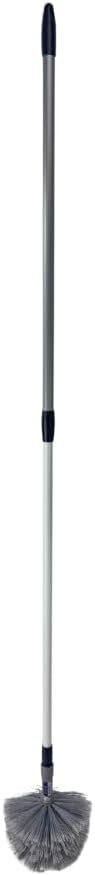 Staubbiene Grau Staubbesen mit Teleskopstiel 175 cm, Staubwedel lang ausziehbar, Spinnenwebenentfern