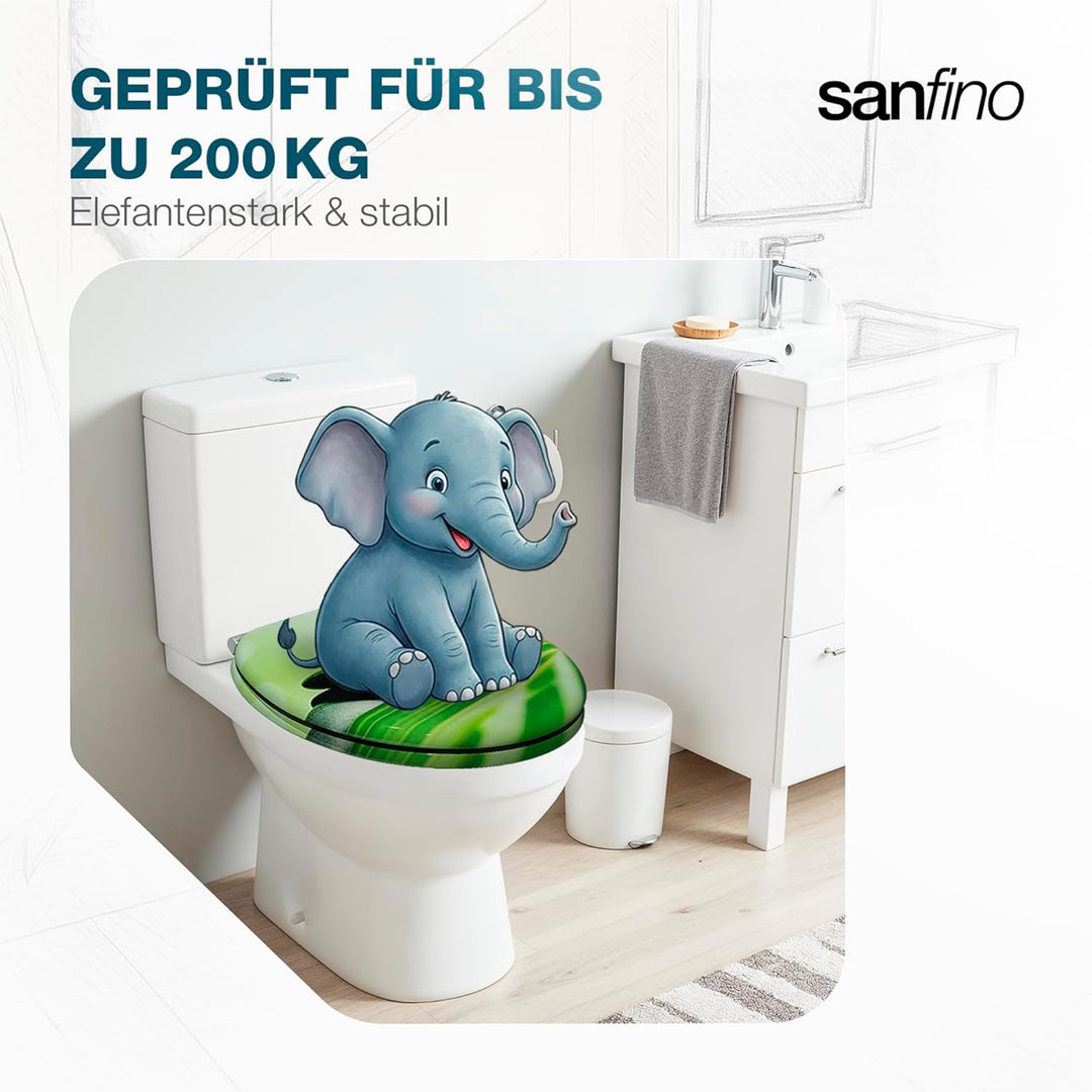 Premium WC Sitz mit Absenkautomatik – hochwertige Toilettendeckel aus Holz, viele bunte Motive, hohe