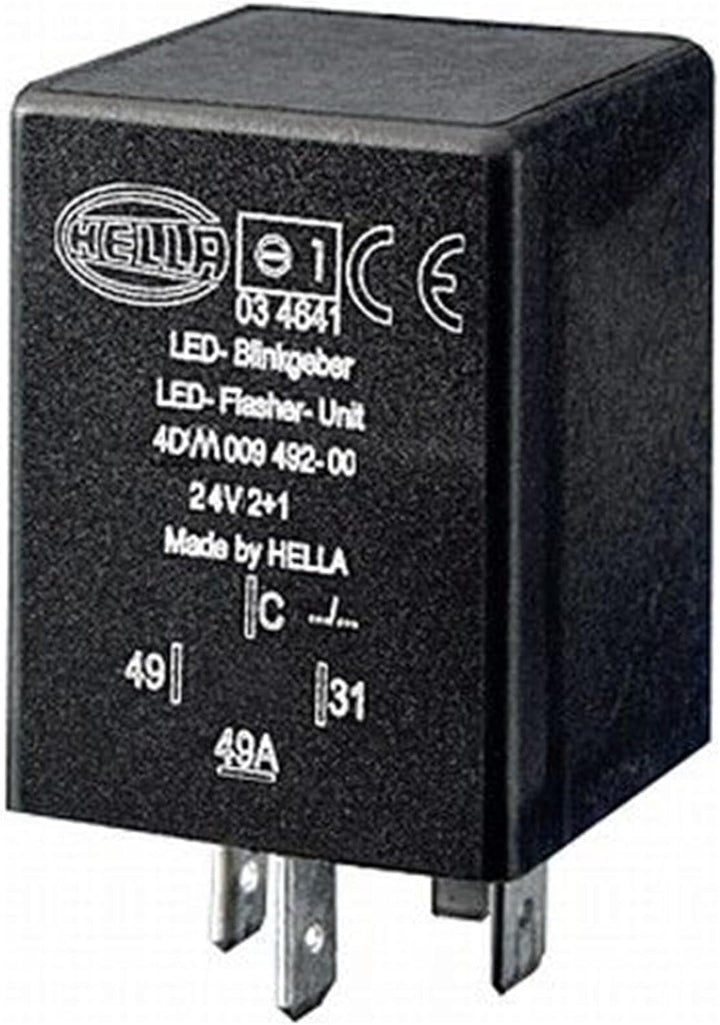 HELLA - Blinkgeber - 24V - 4-polig - Anbau - elektronisch - mit Halter - 4DM 009 492-001