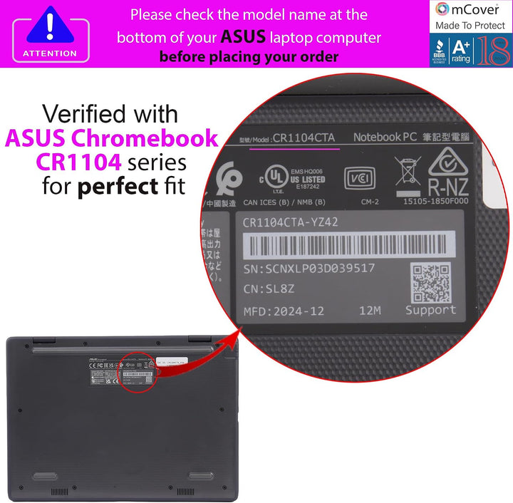 mCover Nur kompatibel mit 29,5 cm (11,6 Zoll) ASUS Chromebook CR11 (CR1104CGA oder CR1104CTA) Serie