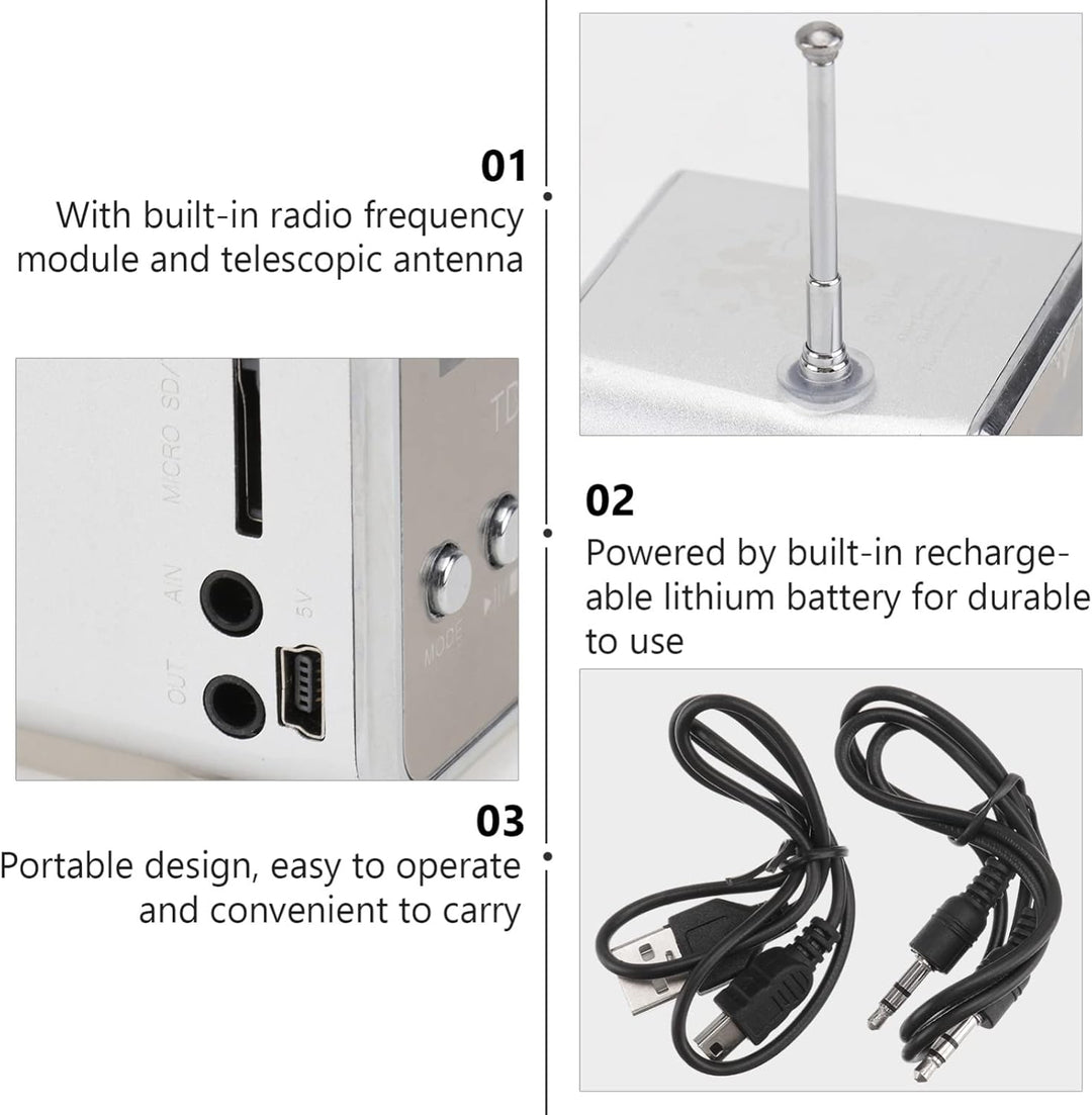 Td-V26 Mini Lautsprecher, Digital Lautsprecher , Fm Radio Stereo Tragbarer kabelloser Outdoor Mini L