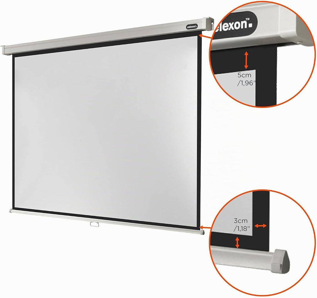 celexon Professional Rollo-Leinwand 75" | 160x120 cm 4:3 | manuell ausziehbare 4K, Full-HD Beamer-Le