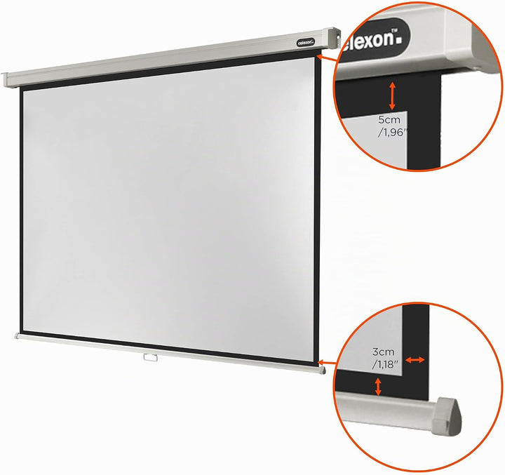 celexon Professional Rollo-Leinwand 75" | 160x120 cm 4:3 | manuell ausziehbare 4K, Full-HD Beamer-Le