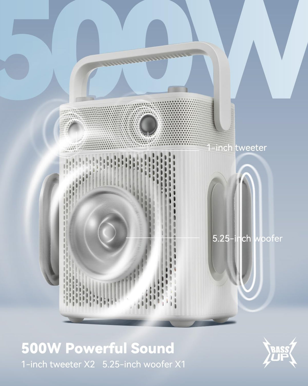 Tragbarer Bluetooth-Lautsprecher mit Licht, wasserdichte Karaoke-Maschine für Erwachsene und Kinder,