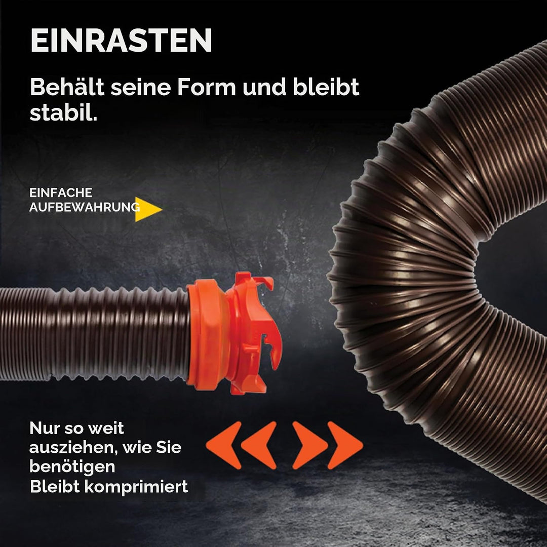 Camco 39770 rv-Sewer-Hoses Abwasserschlauch-Verlängerungsset, 4,6 m Frustfreie Verpackung, Abwassers