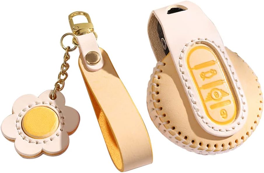 HIBEYO Autoschlüssel Hülle passt für BMW Mini Schlüssel hülle Nebelwachsleder Schutzhülle für Mini F