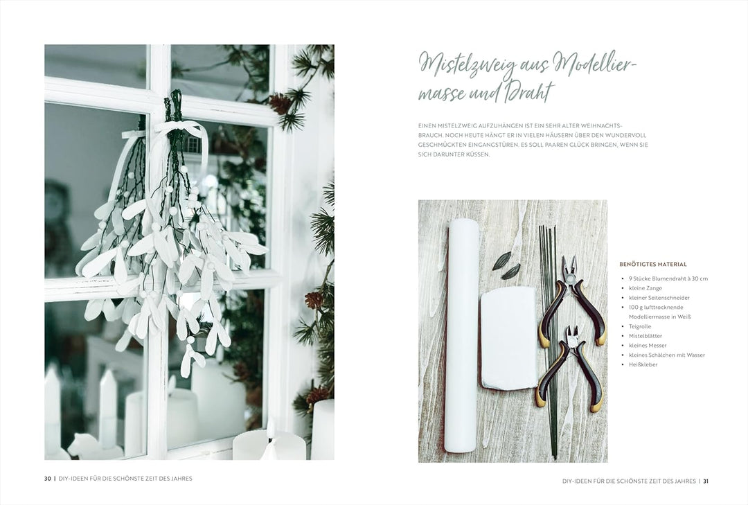 DIY Buch – White Christmas: Festliche Weihnachtsdeko Ideen & DIYs ganz in weiss. Weihnachtsprojekte