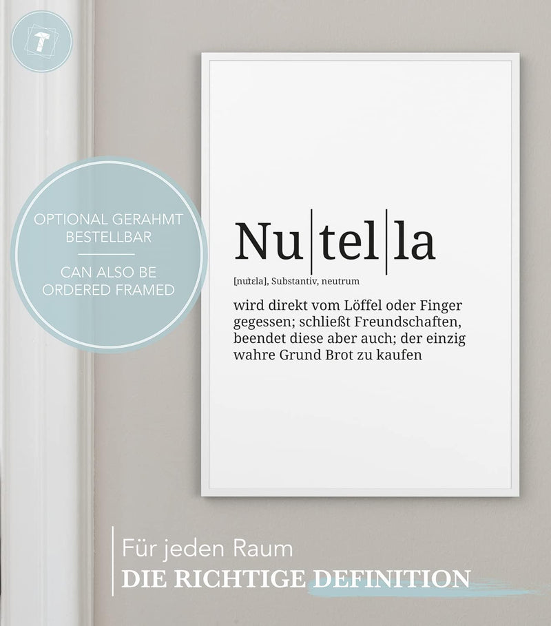 Papierschmiede® Definition: Nutella, DIN A1 (59x84 cm), XXL Poster für Wohnzimmer, Schlafzimmer, Küc