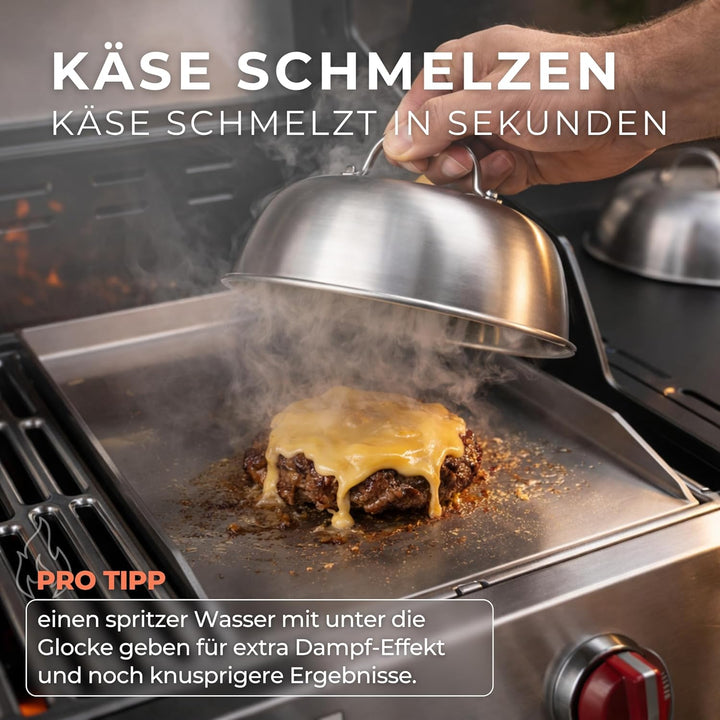 𝗛𝗔𝗩𝗘𝗡𝗛𝗔𝗨𝗦 Burgerglocke Edelstahl 2er Set 16cmø I 2X Burger Glocke Edelstahl extra hoch perfekt für S