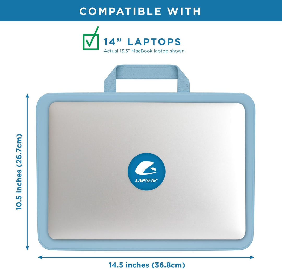 LAPGEAR Kompakter Schossschreibtisch – Alaskan Blue – passend für Laptops bis zu 38,1 cm (15 Zoll) –