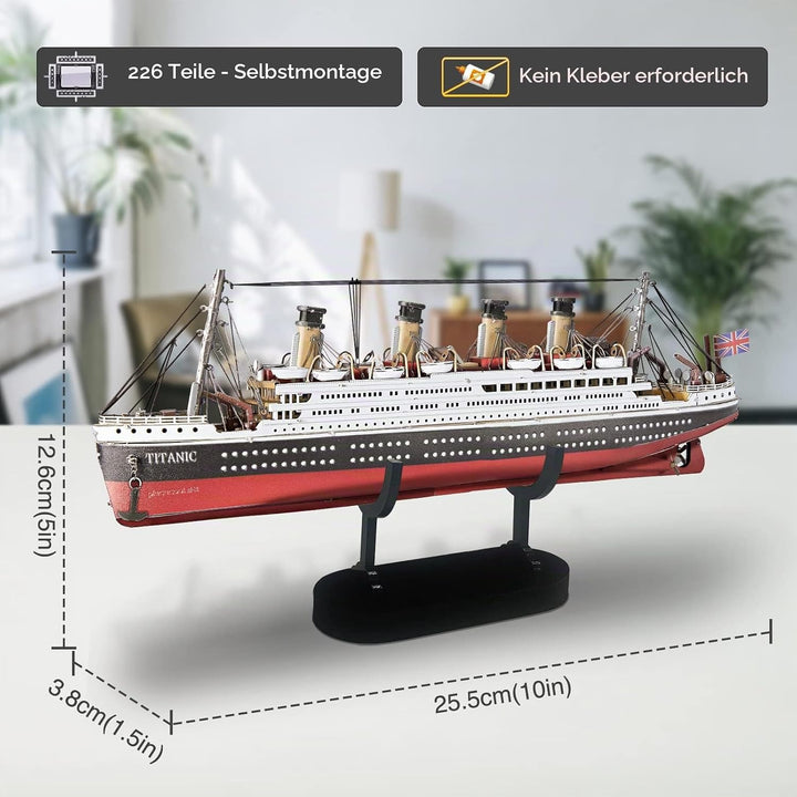 Piececool 3D Puzzle Metall, Titanic für Modellbausatz Erwachsene, 3D-Puzzles zu Bauen, BAU, Bastel-K