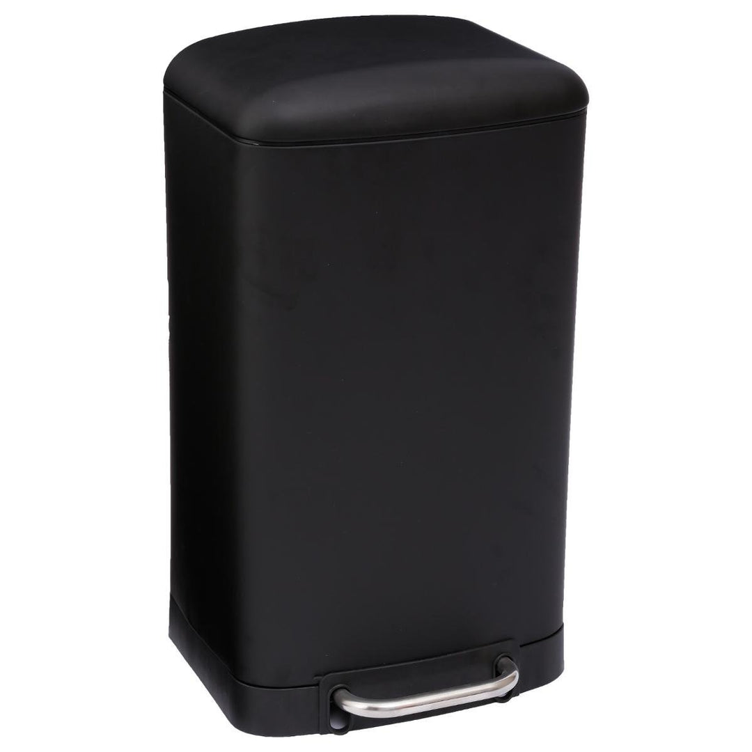 JJA 133684 Abfalleimer Metall schwarz 35 x 32 x 62 cm 30 l, Schwarz
