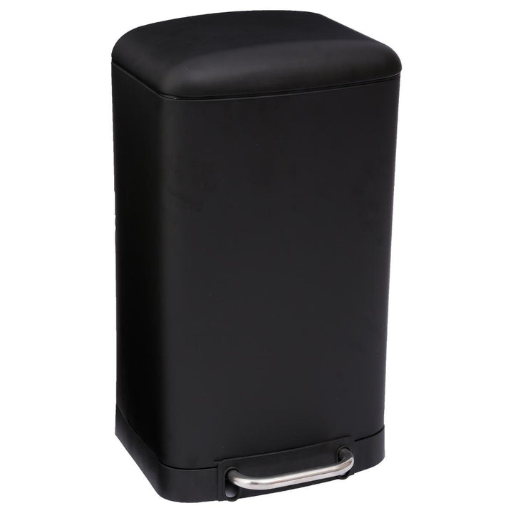 JJA 133684 Abfalleimer Metall schwarz 35 x 32 x 62 cm 30 l, Schwarz