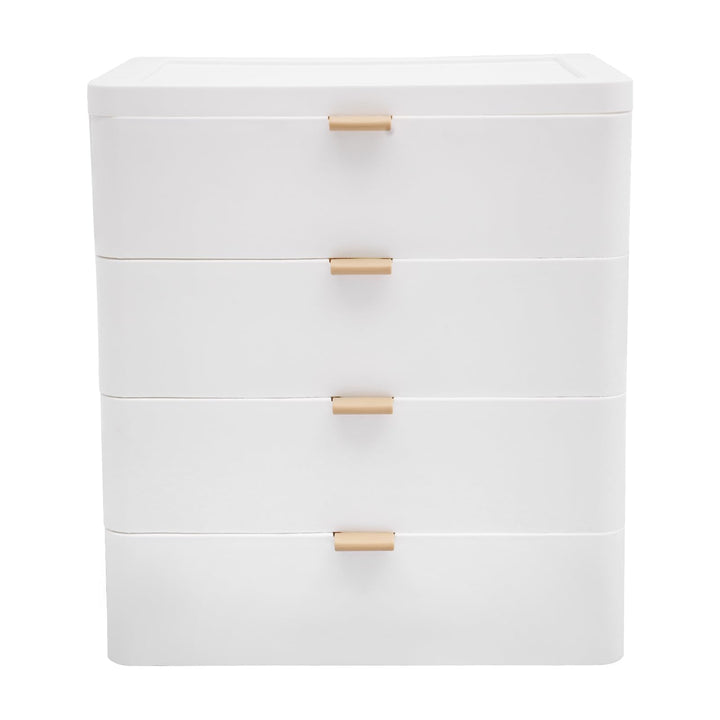 Rechteckig Weiss Tischplatte Schreibtisch-Aufbewahrungsbox,Schreibtisch-Organizer Mit Schublade,4 Sc