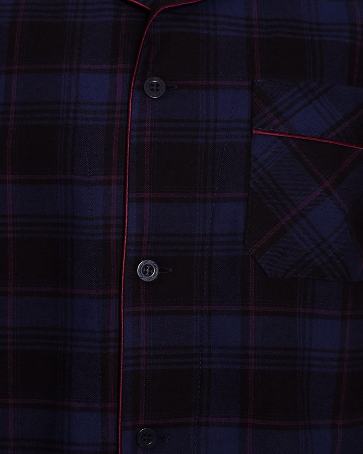 Revise RE-911 Schlafanzug für Herren - Lang - Flannel 100% Baumwolle - Pyjama - M Dunkelblau 1034, M