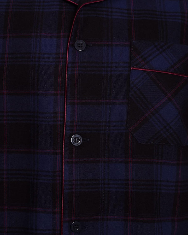 Revise RE-911 Schlafanzug für Herren - Lang - Flannel 100% Baumwolle - Pyjama - M Dunkelblau 1034, M