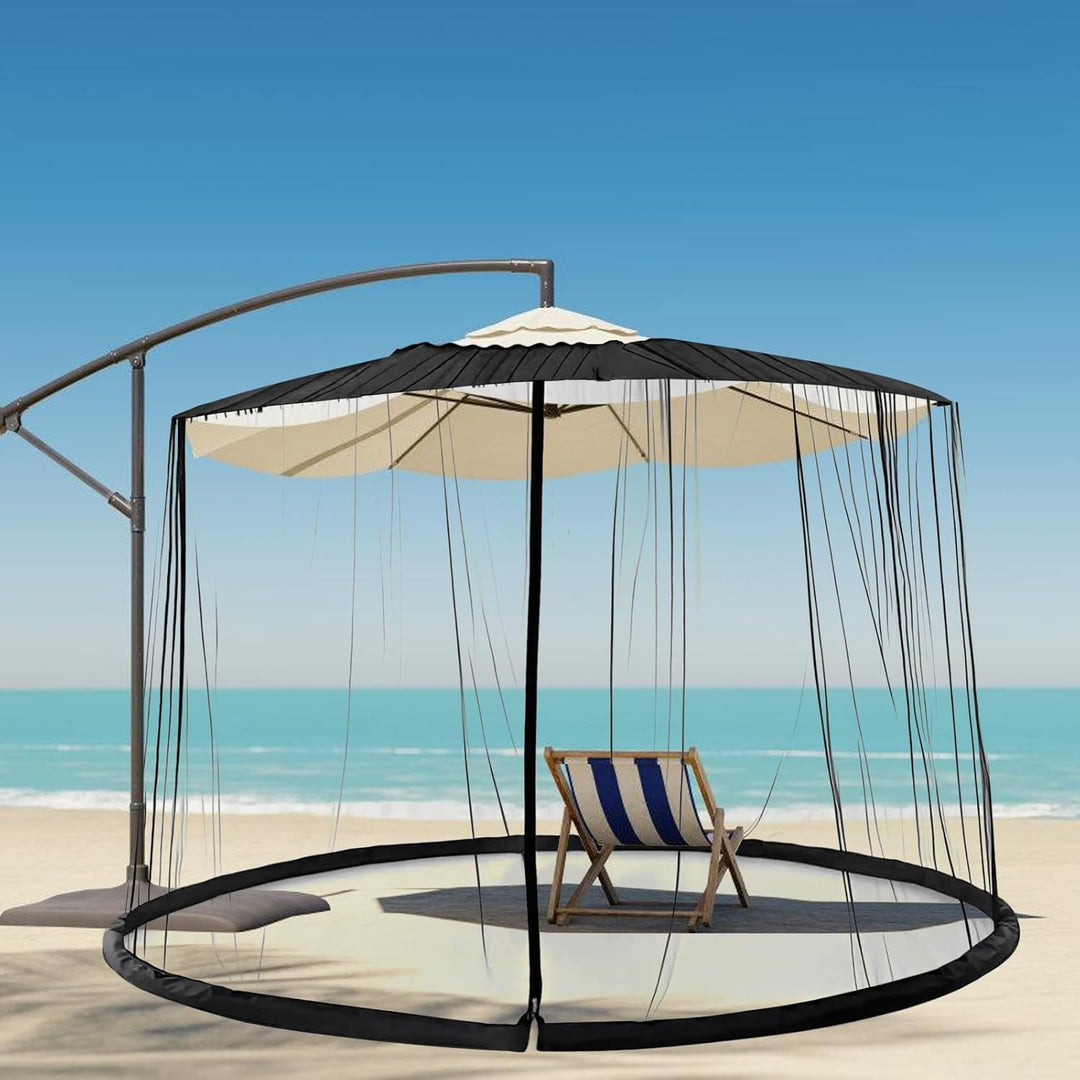 Moskitonetz für Sonnenschirme, Mückennetz Outdoor für 250-300 cm Sonnenschirme Pavillon, 2,3 m Höhe,