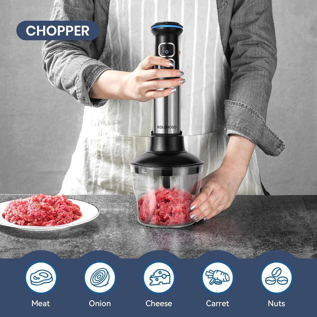 1500W Stabmixer, 4 in 1 Stabmixer Set Professioneller, Pürierstab mit 21 einstellbaren Geschwindigke