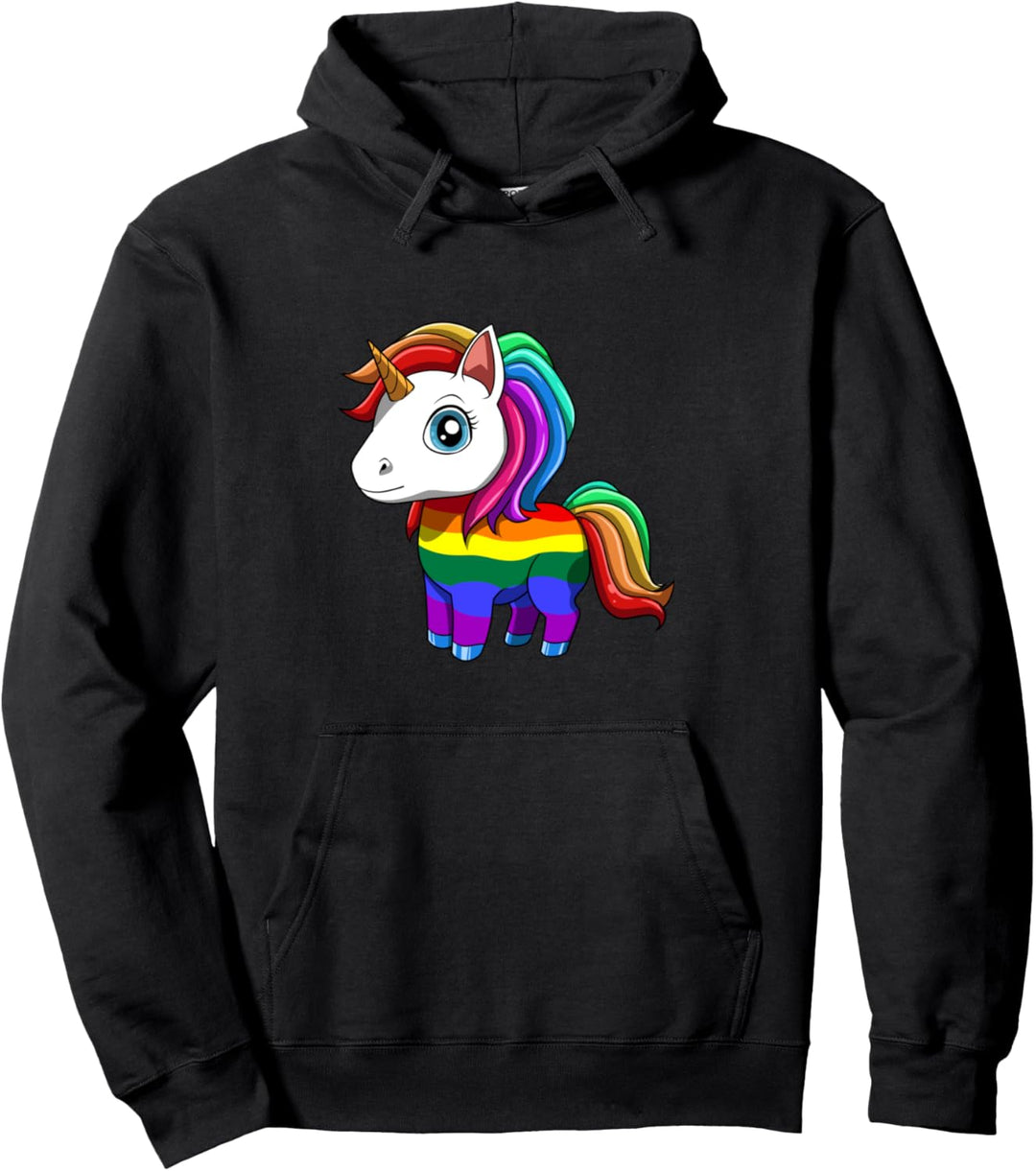 Niedlich LGBTQ Homosexuell Lesbisch Einhorn Pullover Hoodie