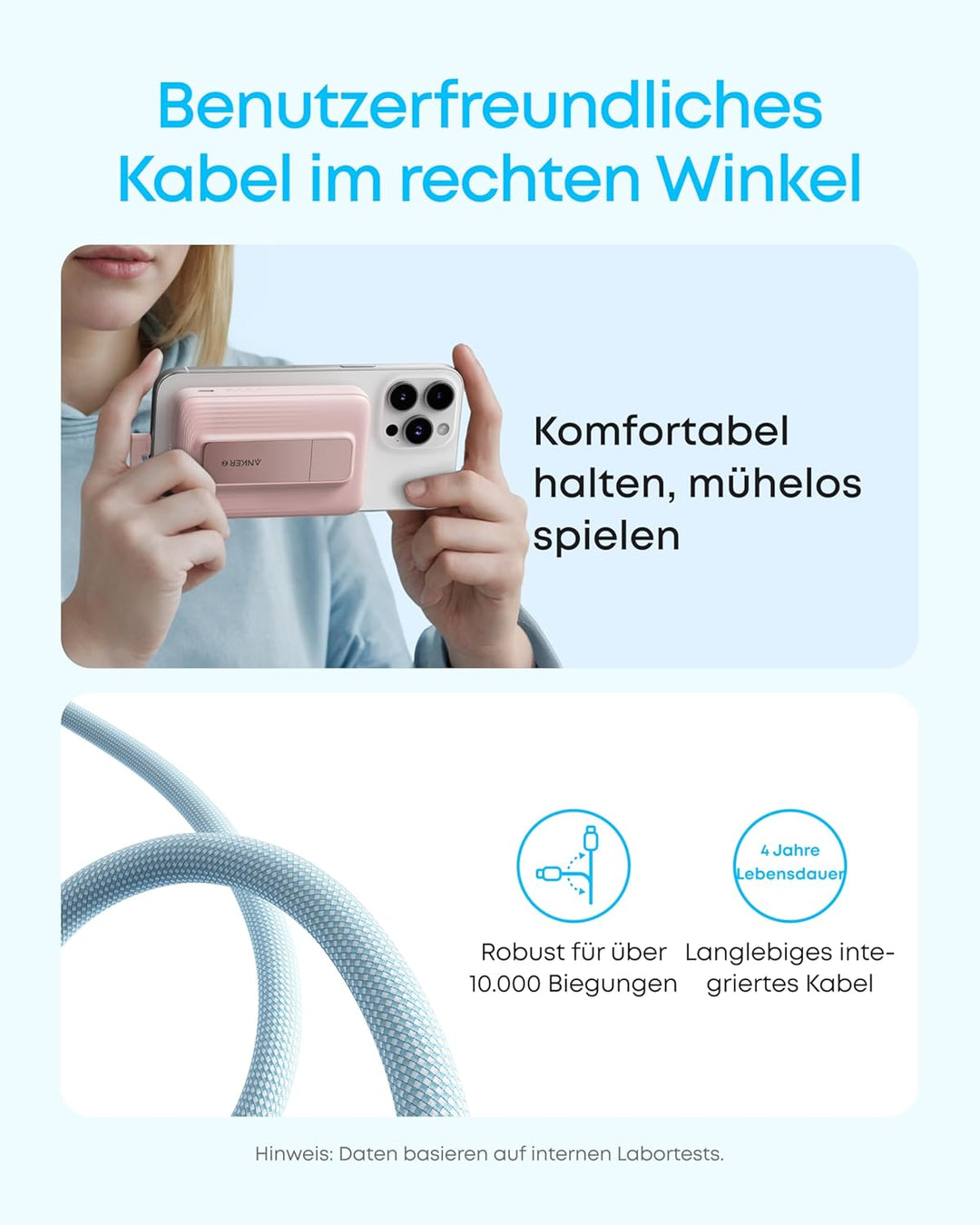 Anker Zolo magnetische Powerbank, 10K kabelloses Ladegerät, 30W Max. Schnellladen, integriertes USB-