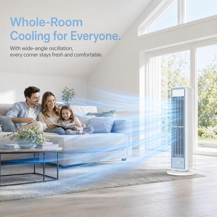 Mobiler Luftkühler für Schreibtisch & Büro, Tragbare Klimaanlage Kompakt, Leiser Tischventilator ohn