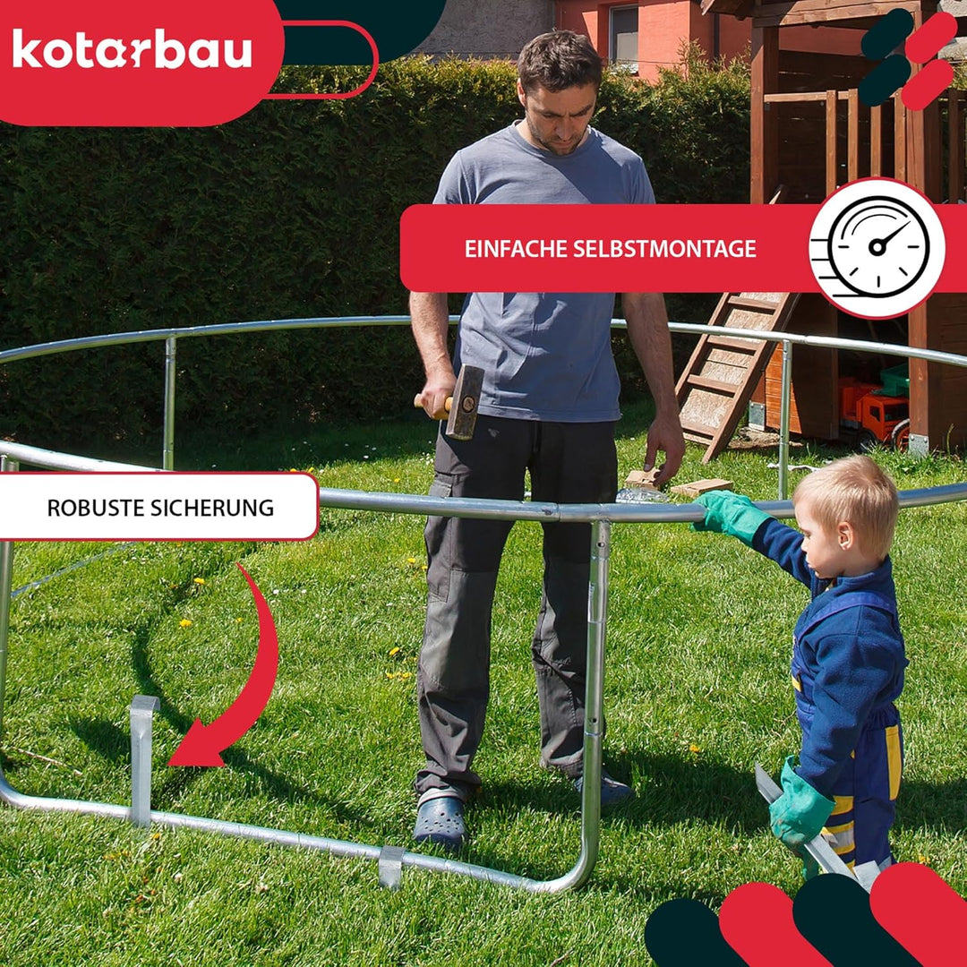 KOTARBAU® 4er Set Bodenanker für Trampolin - 355 mm - Heringe für Gartentrampolin - Erdanker zum Ein
