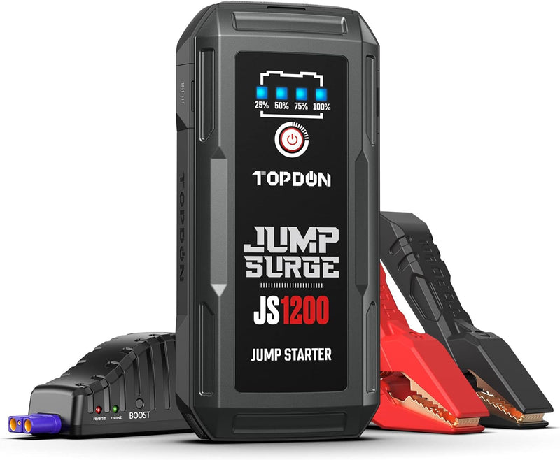 TOPDON Starthilfe Powerbank, JS1200 Starterbatterie 1200A Auto Booster Power Pack für bis zu 6.5L Be