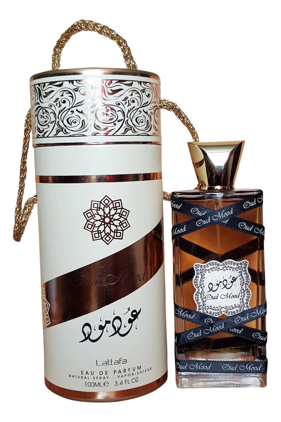 Parfum „Oud Mood“ von Lattafa, 100 ml, Duftnoten: Blumen, Bernstein, Moschus, Holz