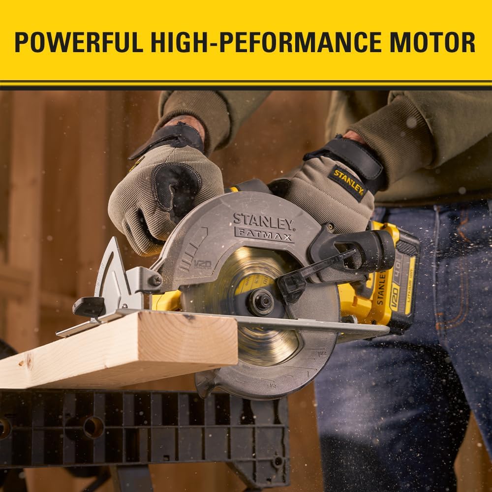 Stanley FatMax 18V Akku-Handkreissäge SFMCS500B (werkzeuglose Schnitttiefen- und Winkeleinstellung b