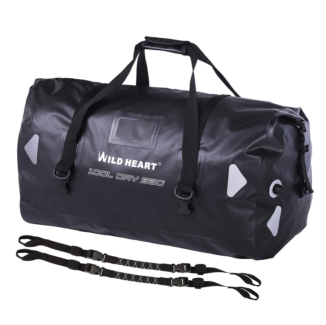WILD HEART wasserdichte Reisetasche PVC500D Doppelboden mit Seil und Innentasche 40L 66L 100L Für Ka